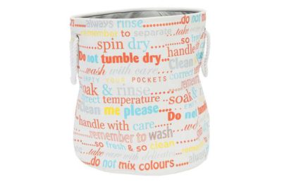 HOME Round Laundry Bin - Typography